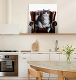 Funny cat retro sofa Canvas painting - LeobonZone
