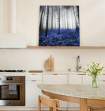 Autumn maple leaves woods nature and magic wild trees blue Canvas painting - LeobonZone