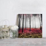 Autumn maple leaves woods nature and magic wild trees rose red yellow gradient Canvas painting - LeobonZone