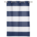 Simple Stripe Navy Blackout Window Curtains - LeobonZone