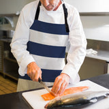 Simple Stripe Navy Personalized Canvas Apron - LeobonZone