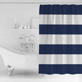 Simple Stripe Navy Waterproof Durable Shower Curtain - LeobonZone