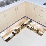 Quiet Wooden Bridge Branches Circular Angle Felt Carpets Two piece set - LeobonZone