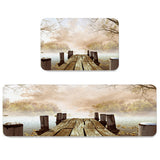 Quiet Wooden Bridge Branches Circular Angle Felt Carpets Two piece set - LeobonZone