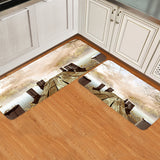 Quiet Wooden Bridge Branches Circular Angle Felt Carpets Two piece set - LeobonZone