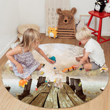 Quiet Wooden Bridge Branches Circular Felt Rugs - LeobonZone