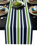 Simple Blue Green Stripe Table Runner Place Mats