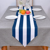 Classic Blue And White Stripe Table Runner Place Mats - LeobonZone
