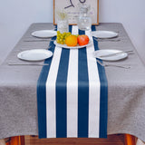 Classic Blue And White Stripe Table Runner Place Mats - LeobonZone