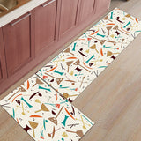 Brown Geometric Cartoon Right Angle Felt Doormat Two piece set - LeobonZone