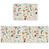 Brown Geometric Cartoon Right Angle Felt Doormat Two piece set - LeobonZone