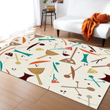 Brown Geometric Cartoon Right Angle Felt Rugs - LeobonZone
