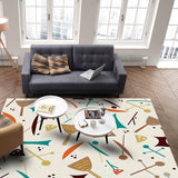 Brown Geometric Cartoon Right Angle Felt Rugs - LeobonZone