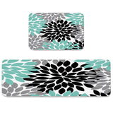 Black Abstract Dahlia Circular Angle Felt Carpets Two piece set - LeobonZone