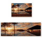 Sea View And Sky In Summer Right Angle Felt Doormat Two piece set - LeobonZone