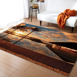 Sea View And Sky In Summer Right Angle Felt Rugs - LeobonZone
