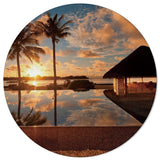 Sea View And Sky In Summer Circular Felt Rugs - LeobonZone