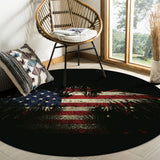 American Flag Eagle Circular Felt Rugs - LeobonZone