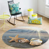 Sun Beach Starfish Circular Felt Rugs - LeobonZone