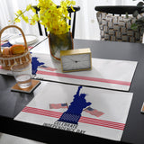 Statue of liberty on Independence Day Table Flag And Table Mat Suit - LeobonZone