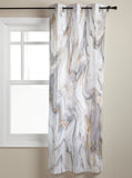 Marble yellow and white wavy pattern window curtains - LeobonZone