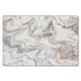 Marble yellow and white wavy pattern Leather Doormat - LeobonZone