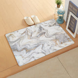 Marble yellow and white wavy pattern Leather Doormat