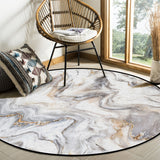 Marble yellow and white wavy pattern Circular Felt Rugs - LeobonZone