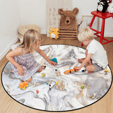 Marble yellow and white wavy pattern Circular Sponge Rugs