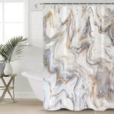Marble yellow and white wavy pattern Waterproof Durable Shower Curtain - LeobonZone