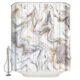 Marble yellow and white wavy pattern Waterproof Durable Shower Curtain - LeobonZone