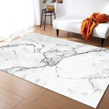 Black crack in Gray marble Right Angle Felt Rugs