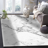 Black crack in Gray marble Right Angle Felt Rugs - LeobonZone