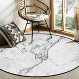 Black Crack in Gray Marble Circular Felt Rugs - LeobonZone