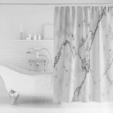 Black crack in Gray marble Waterproof Durable Shower Curtain - LeobonZone