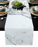 Black crack in Gray marble Table Runner Place Mats - LeobonZone