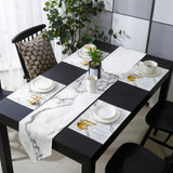 Black crack in Gray marble Table Flag And Table Mat Suit Sharp angle