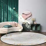 Golden marble and granite pattern Circular Felt Rugs - LeobonZone