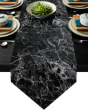 Black Marble and granite pattern Table Runner Place Mats Sharp Angle - LeobonZone