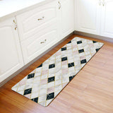 Gold Marbling square Splicing Leather Doormat - LeobonZone