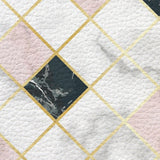 Gold Marbling square Splicing Leather Doormat - LeobonZone