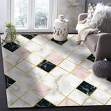 Gold Marbling square Splicing Right Angle Felt Rugs - LeobonZone