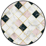 Gold Marbling square Splicing Circular Felt Rugs - LeobonZone