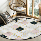 Gold Marbling square Splicing Circular Felt Rugs - LeobonZone