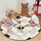 Gold Marbling square Splicing Circular Sponge Rugs