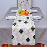 Gold Marbling square Splicing Table Runner Place Mats - LeobonZone