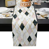 Gold Marbling square Splicing Table Flag And Table Mat Suit - LeobonZone