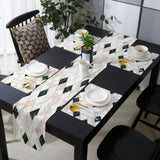 Gold Marbling square Splicing Table Flag And Table Mat Suit - LeobonZone