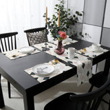 Gold Marbling square Splicing Table Flag And Table Mat Suit - LeobonZone
