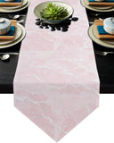 Pink Marble Granite Texture Table Runner Place Mats Sharp Angle